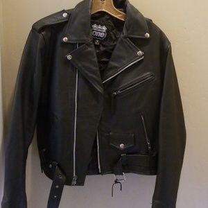 HIGHWAY ONE WOMEMS LEATHER BIKER JACKET MEDIUM